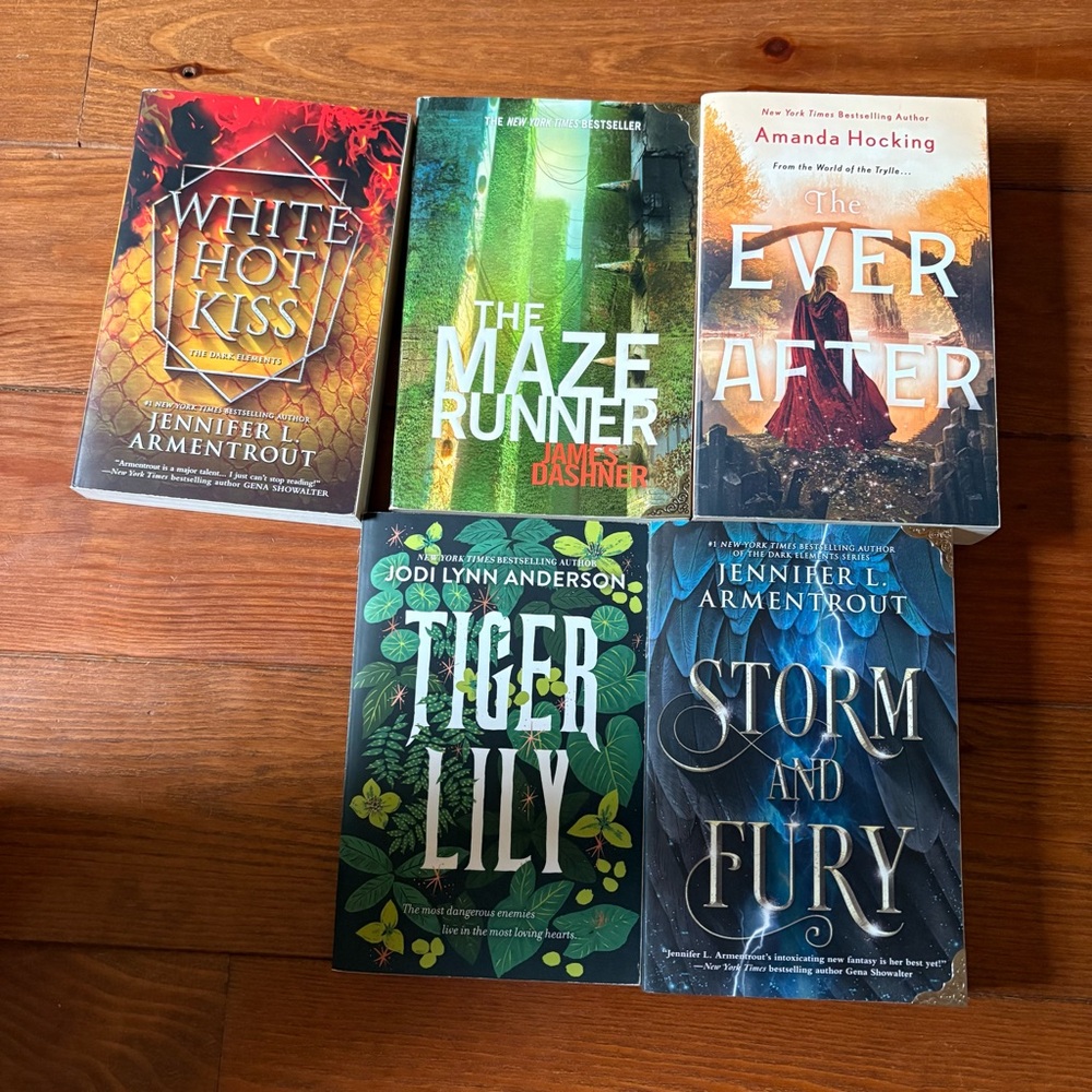YA Paperback Book Lot - Colorful Covers (Set of 5)